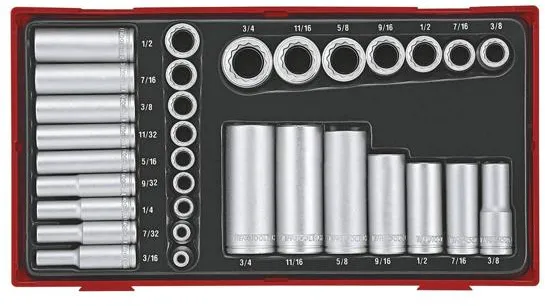 Teng Tools Hylsset 1/4-3/8 tum - 32 delar
